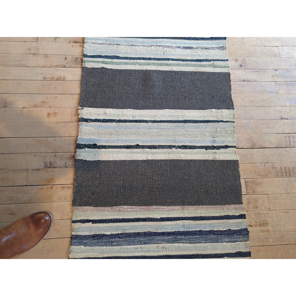 Antique Imported Swedish HandMade Rag Rug Runner (24 x 196 inches )‎